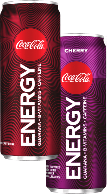 Coke Energy original and cherry cans